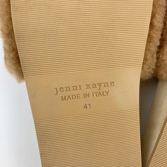 Jenni Kayne Shearling Slides Tan Slip On Sandals Women's 41 US 11 - Picture 9 of 10